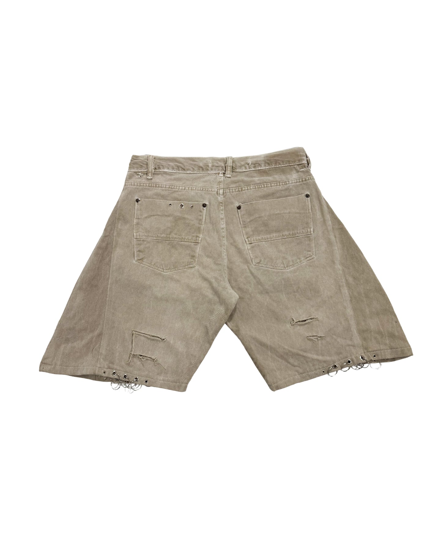 "DESTROYED" JORTS (beige)