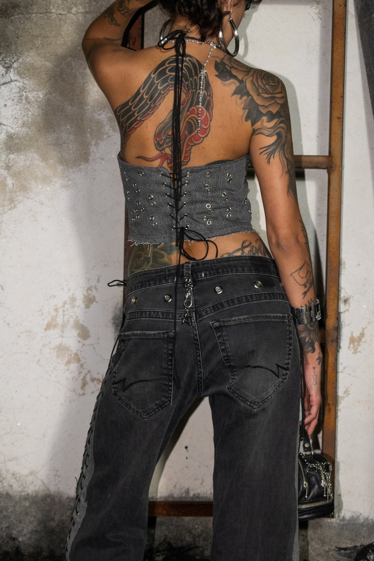 DENIM METAL TOP