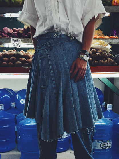 Denim assimetrical skirt