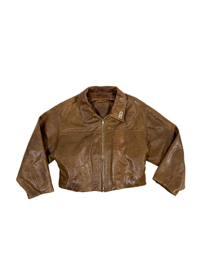 BELT JACKET (brown leather)