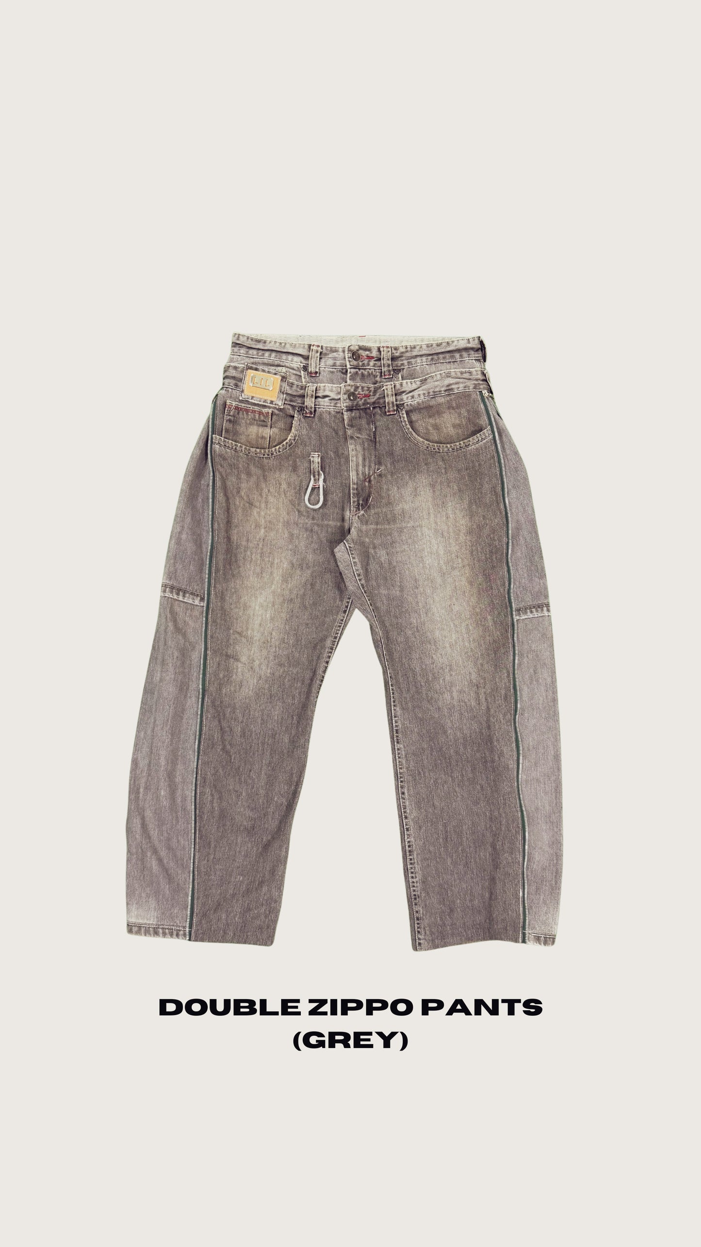 DOUBLE ZIPPO PANTS (GREY)