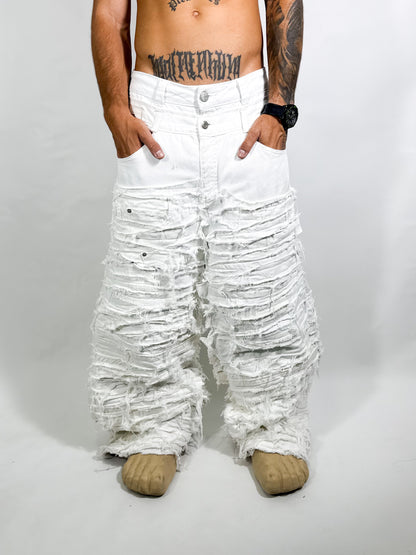 DOUBLE DESTROYED PANTS (white)