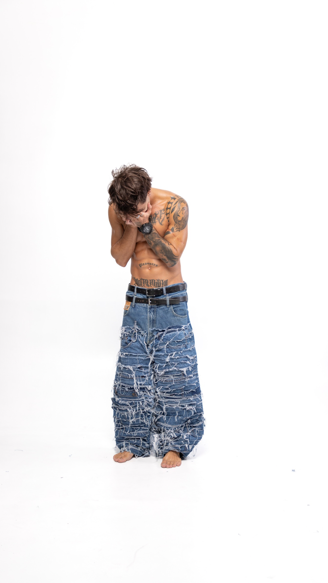 DOUBLE' DESTROYED PANTS (BLUE)