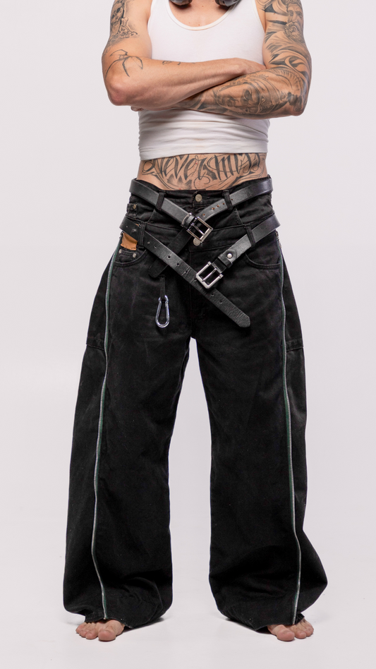 DOUBLE ZIPPO PANTS (BLACK)