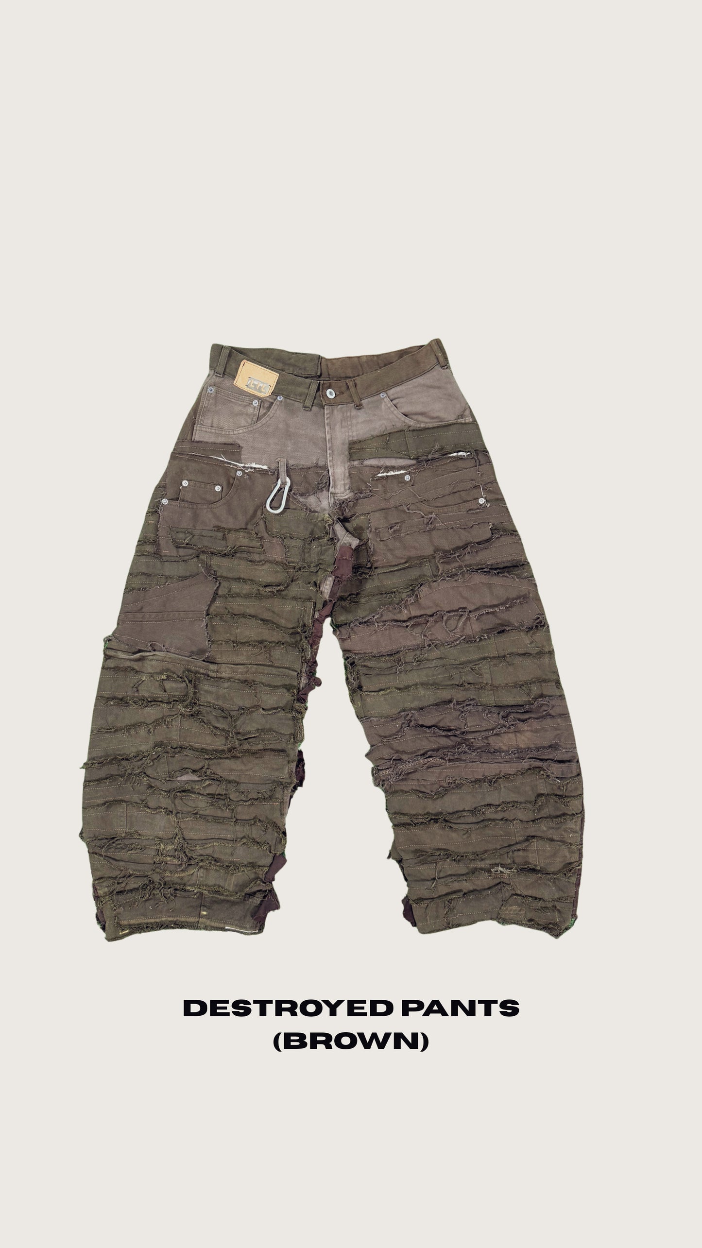 DESTROYED PANTS (BROWN)