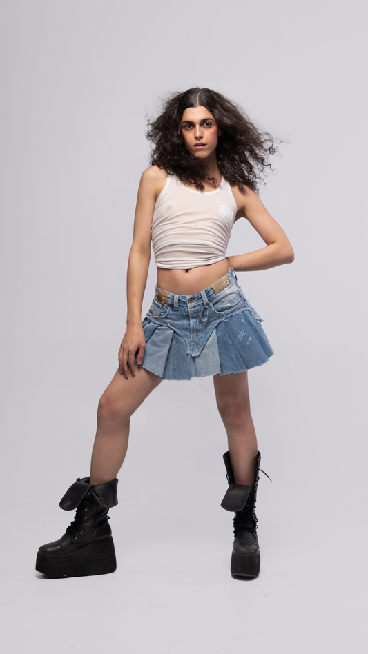 UPCYCLED (DIESEL) MINI-SKIRT