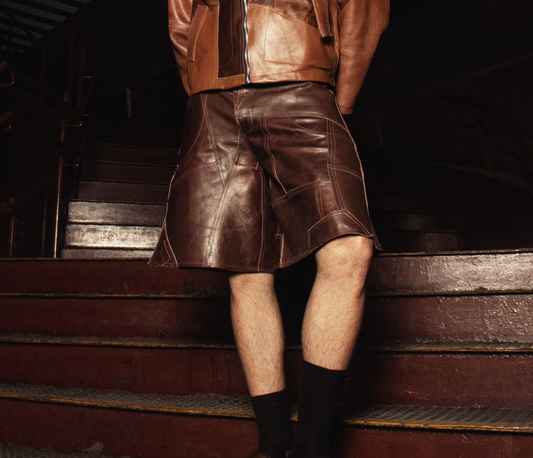 LEATHER SHORTS (brown leather)