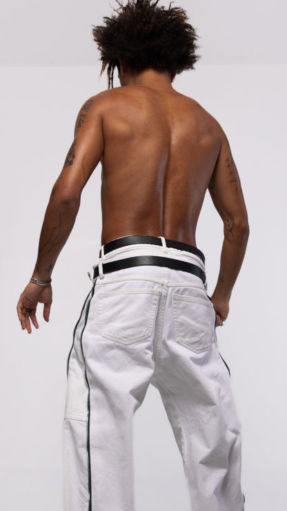 DOUBLE ZIPPO PANTS (WHITE)