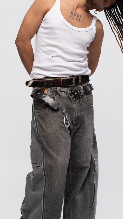DOUBLE ZIPPO PANTS (GREY)