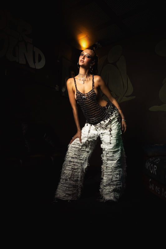 DOUBLE DESTROYED PANTS (white)