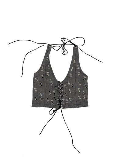 DENIM METAL TOP