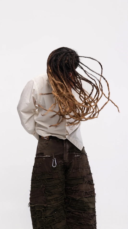 DESTROYED PANTS (BROWN)