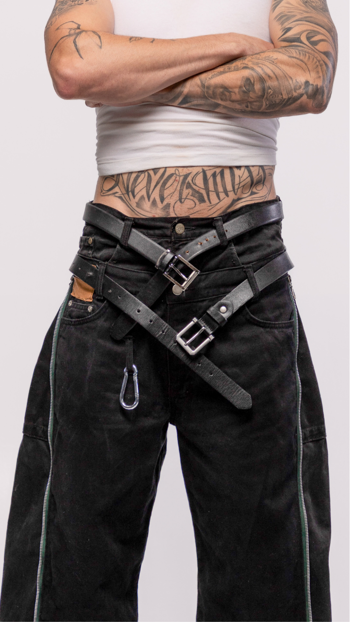 DOUBLE ZIPPO PANTS (BLACK)