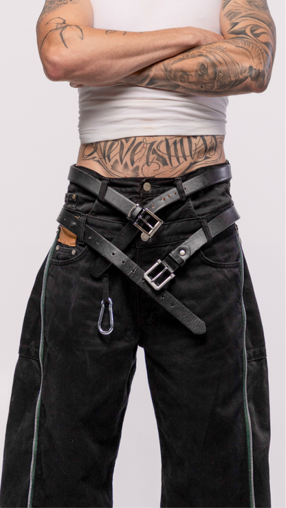 DOUBLE ZIPPO PANTS (BLACK)