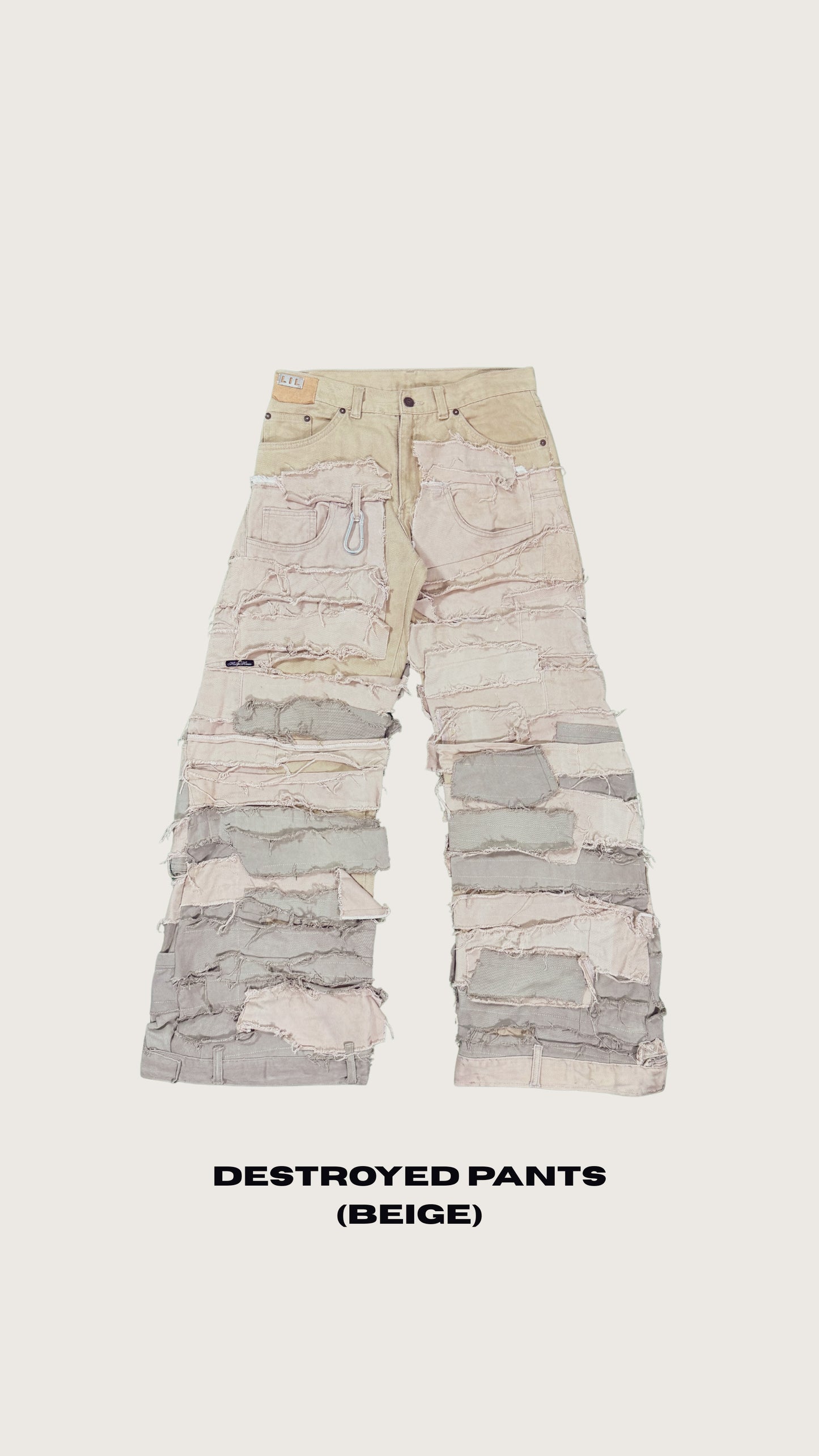 DESTROYED PANTS (BEIGE)