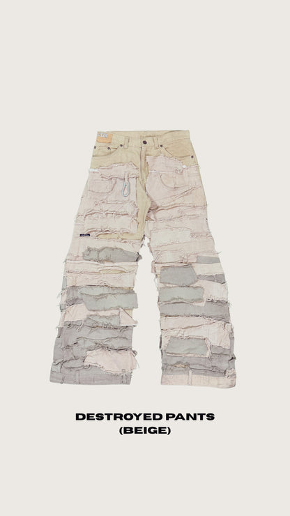 DESTROYED PANTS (BEIGE)