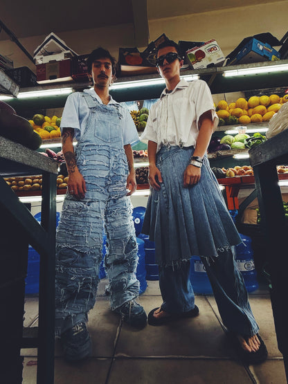 Denim assimetrical skirt