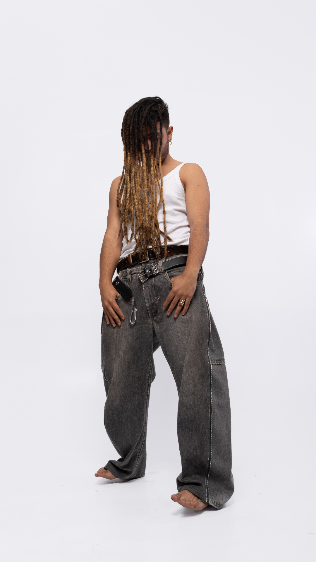 DOUBLE ZIPPO PANTS (GREY)