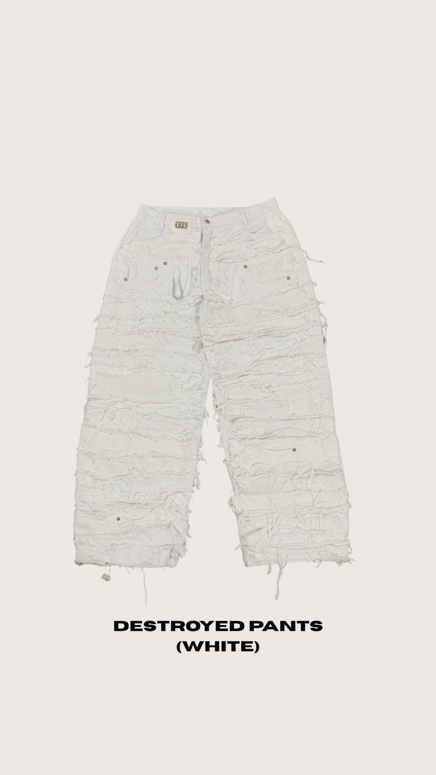 DESTROYED PANTS (WHITE)