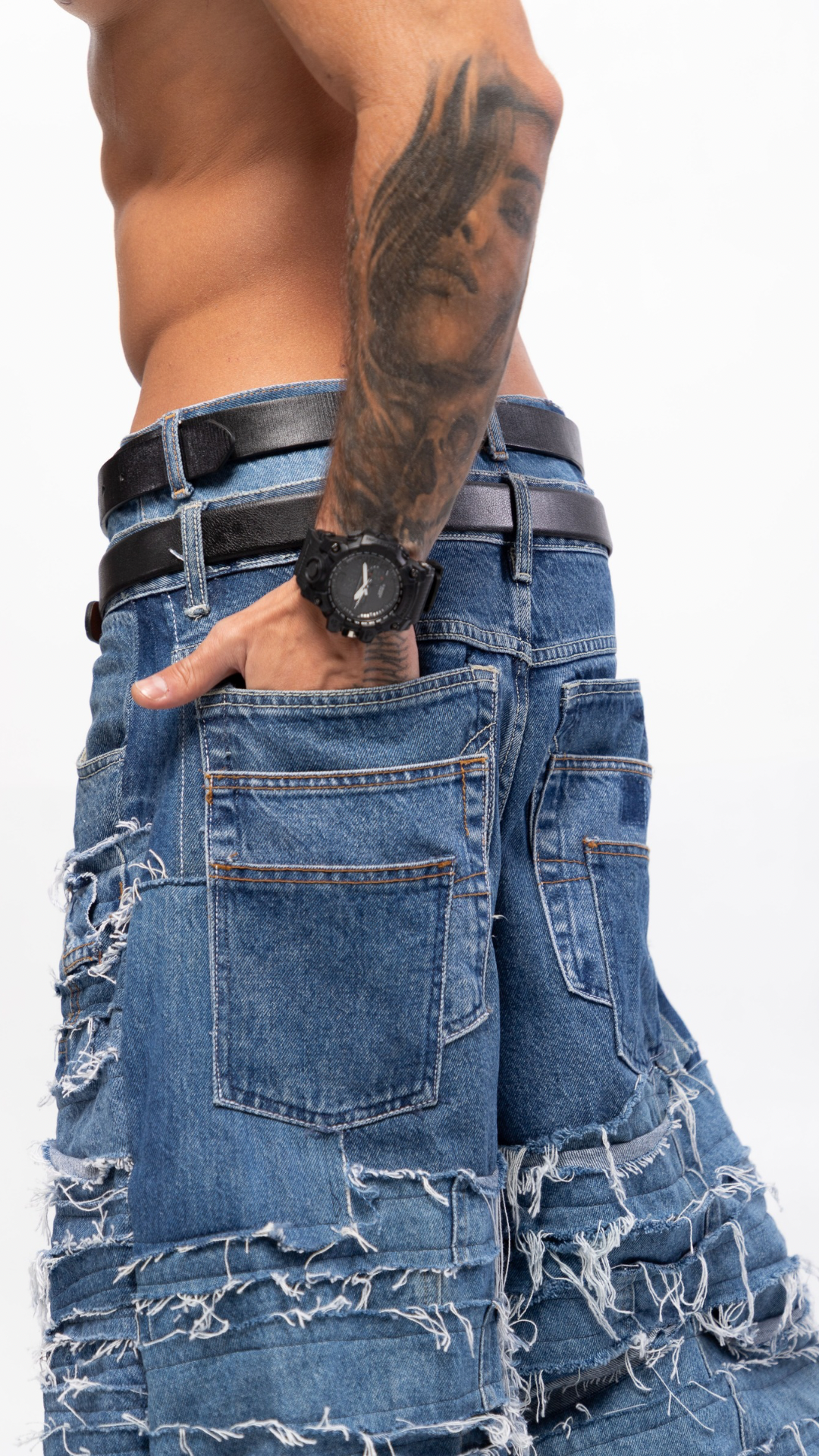 DOUBLE' DESTROYED PANTS (BLUE)