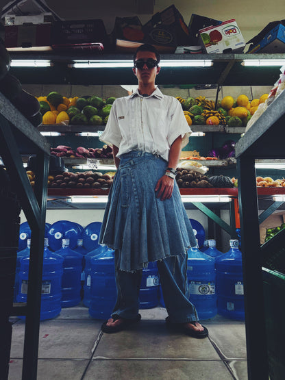 Denim assimetrical skirt