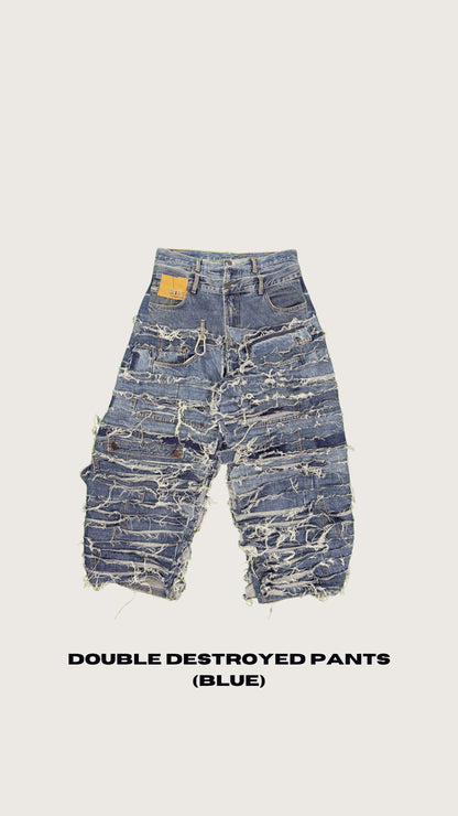 DOUBLE' DESTROYED PANTS (BLUE)