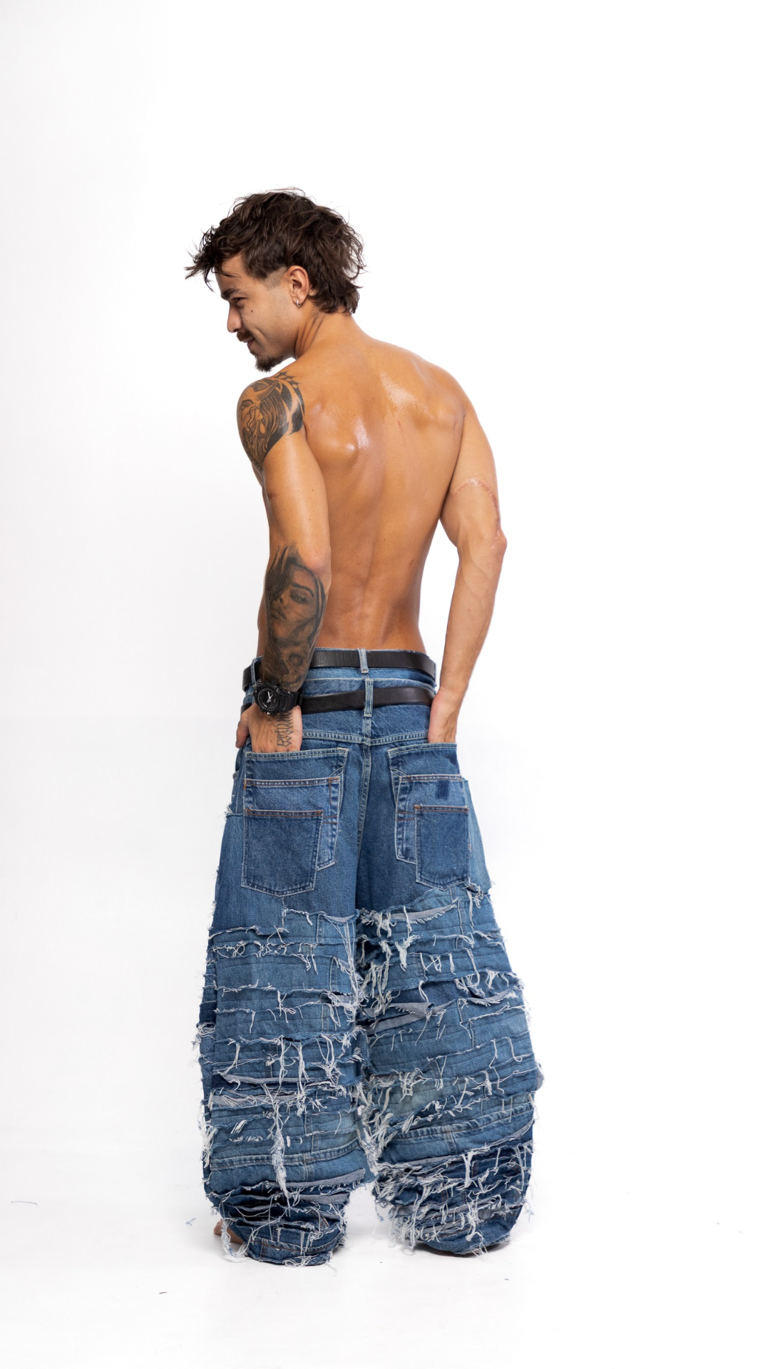 DOUBLE' DESTROYED PANTS (BLUE)
