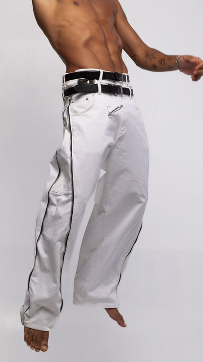 DOUBLE ZIPPO PANTS (WHITE)